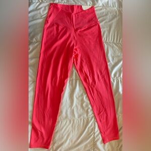 Vibrant Neon Pink Offline RealMe x Aerie Crossover waist 7/8 Leggings size L.